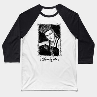 Jane Child /  Vintage Style Fan Design Baseball T-Shirt